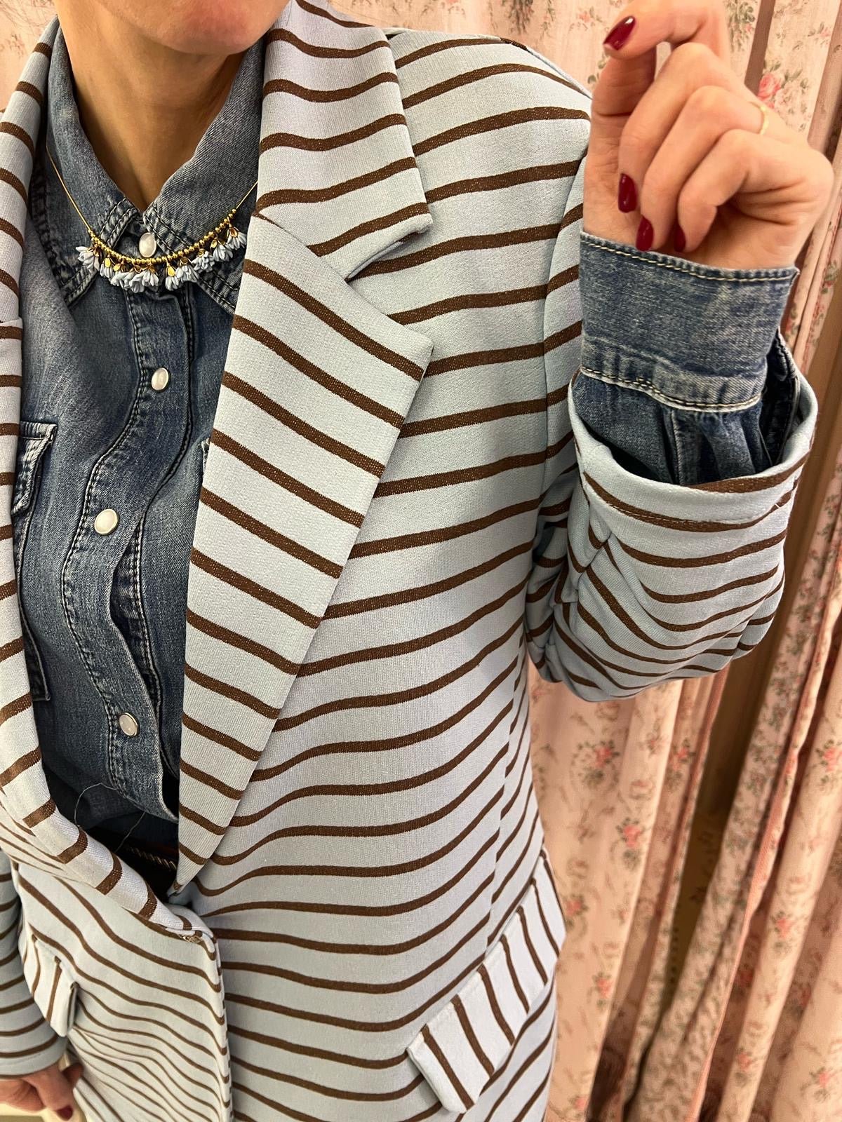 Blazer in felpa a righe - Carlo Deni