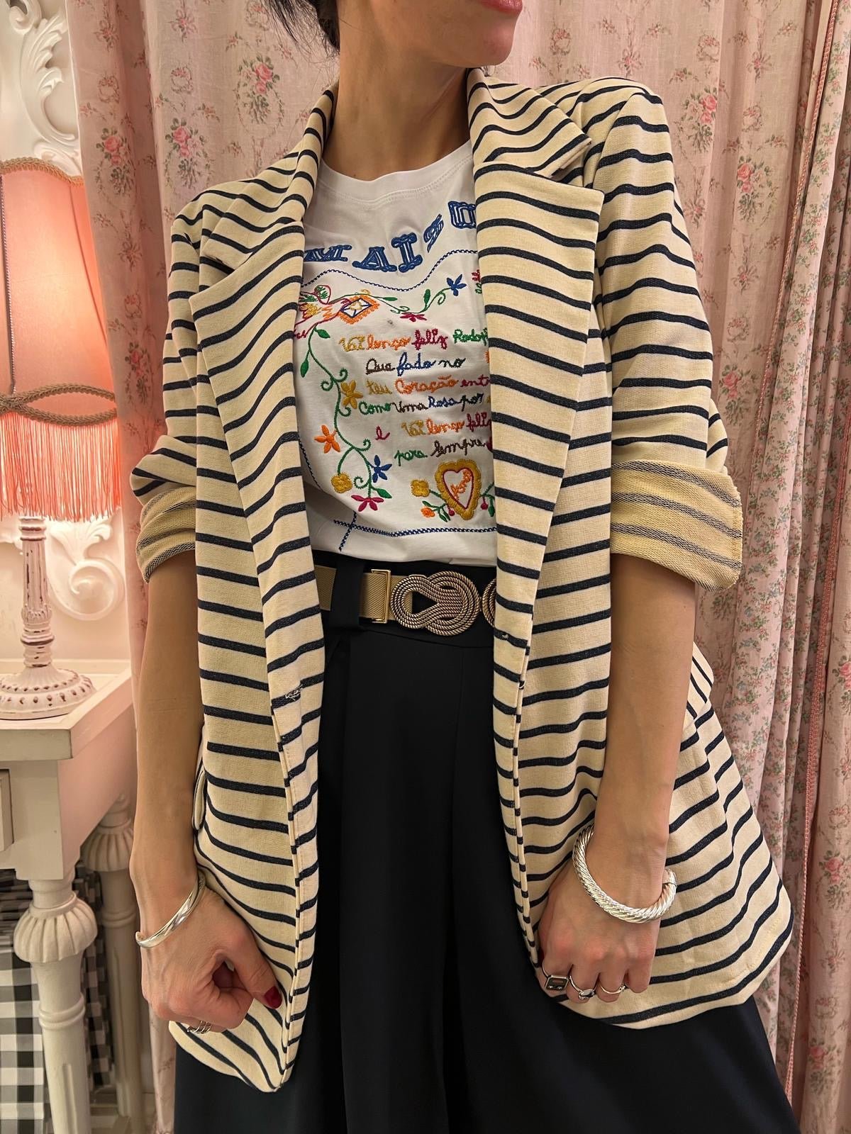 Blazer in felpa a righe - Carlo Deni