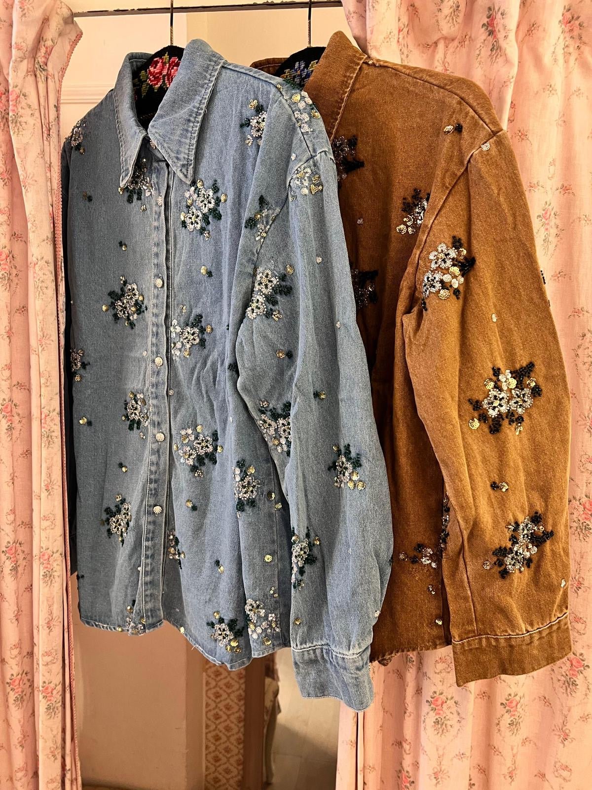 Camicia jeans Flowers - Carlo Deni