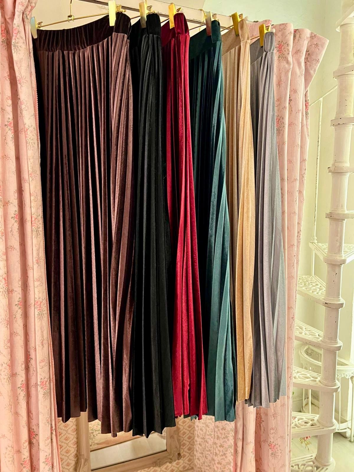 Gonna in velluto plissettata - Carlo Deni