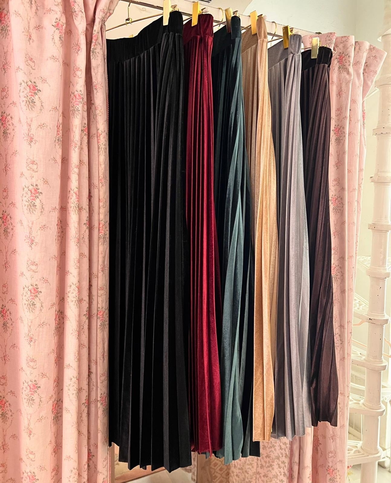 Gonna in velluto plissettata - Carlo Deni