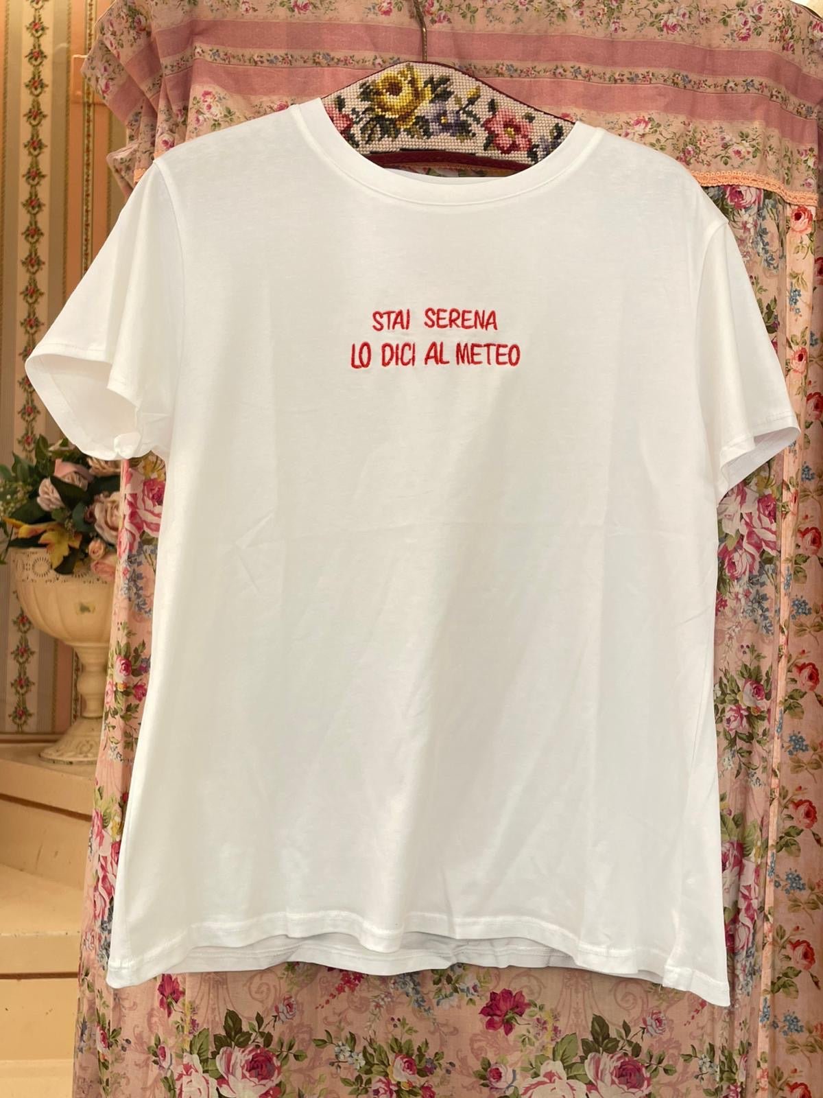 T-shirt stai serena lo dici al meteo - Carlo Deni