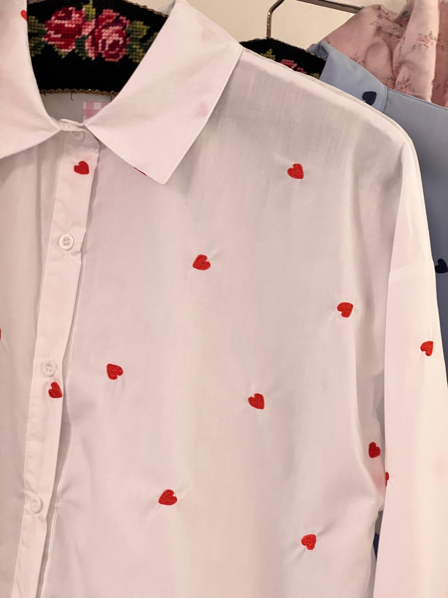 Camicia cuori ricamati - Carlo Deni