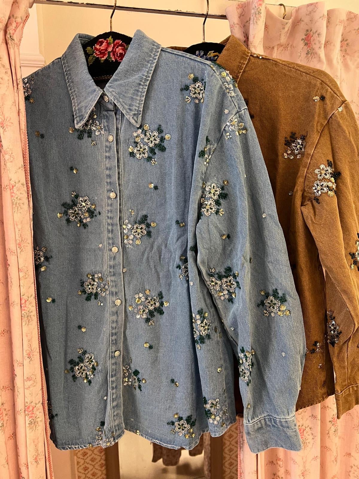 Camicia jeans Flowers - Carlo Deni