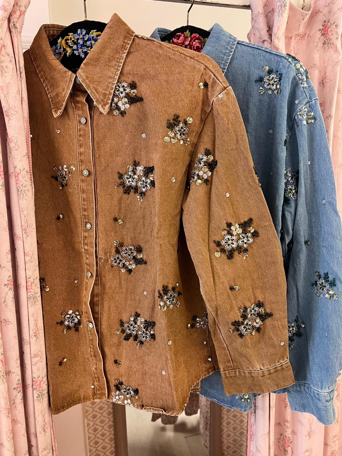 Camicia jeans Flowers - Carlo Deni