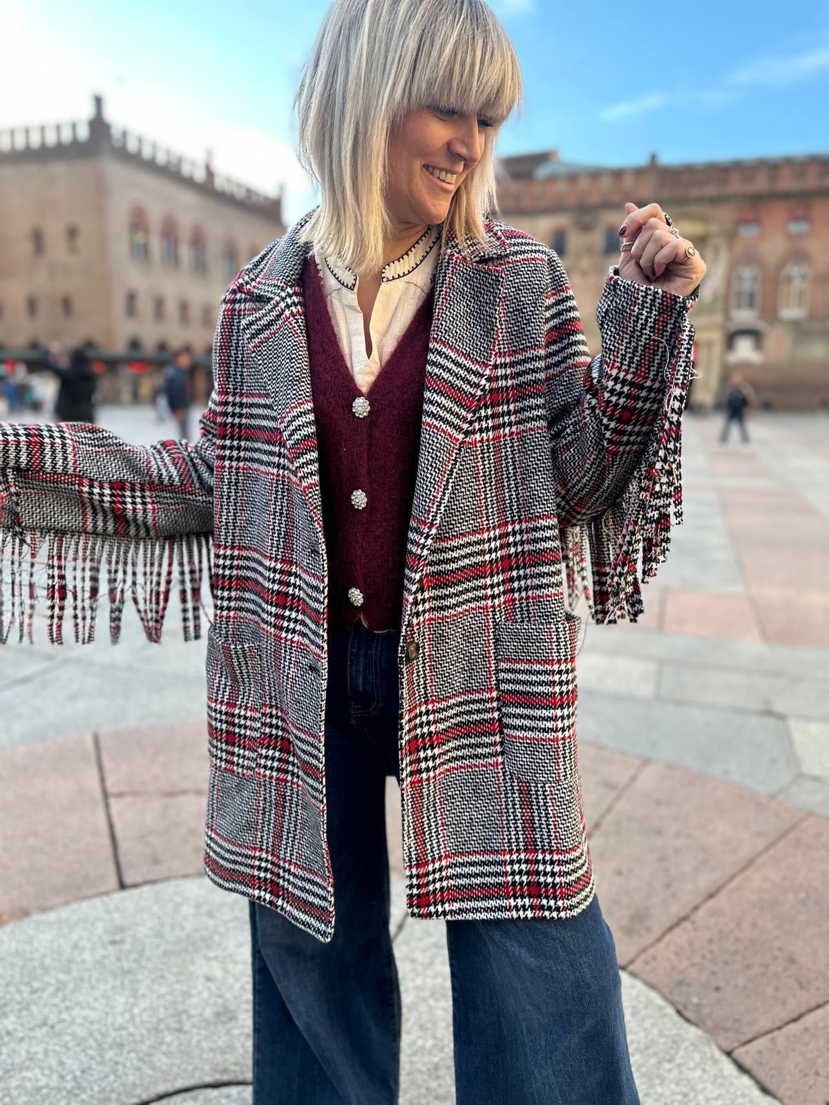 Cappotto Aspen check grigio - Carlo Deni