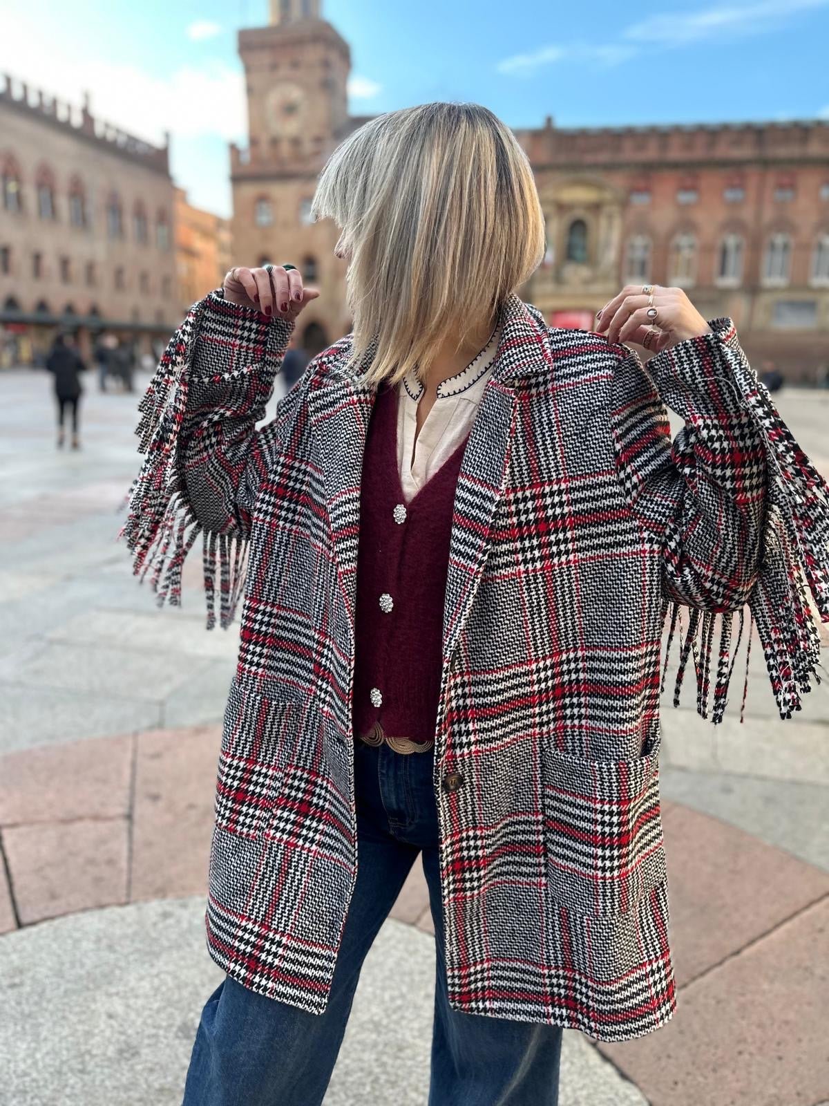 Cappotto Aspen check grigio - Carlo Deni