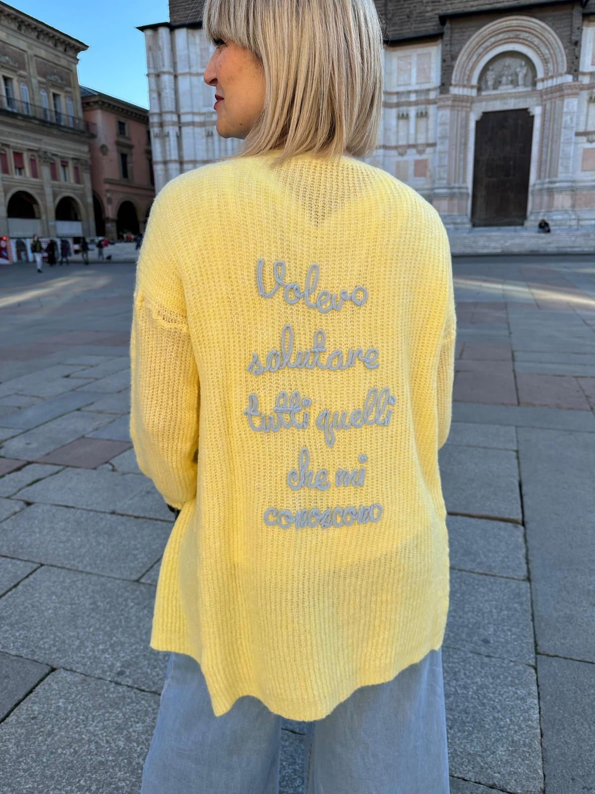 Cardigan Volevo salutare tutti quelli che mi conoscono - Carlo Deni