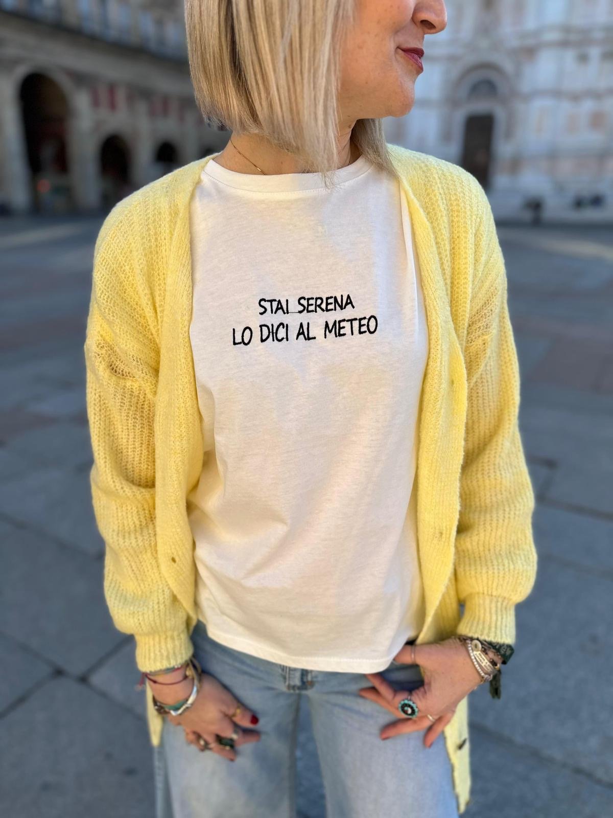 Cardigan Volevo salutare tutti quelli che mi conoscono - Carlo Deni