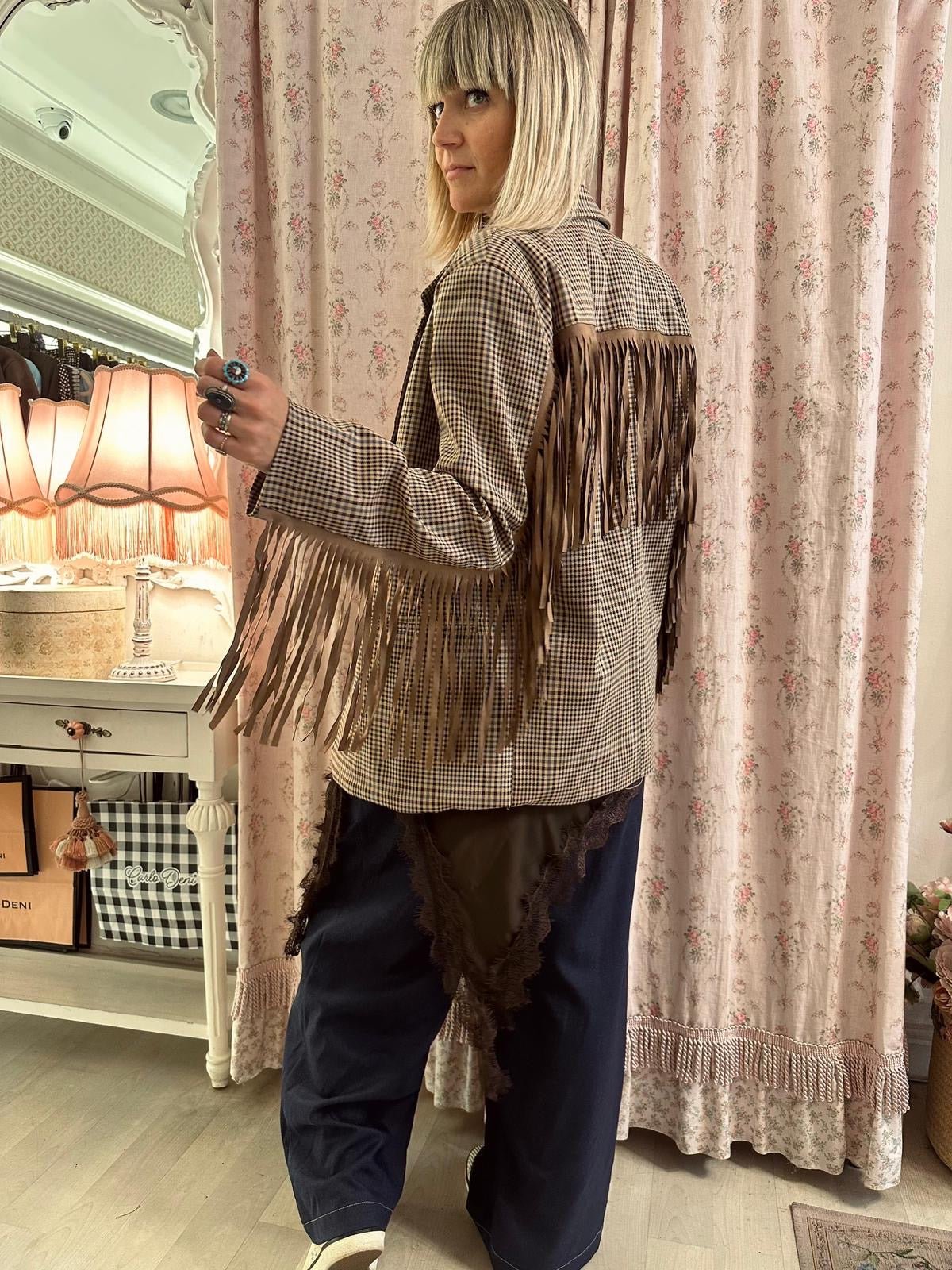 Giacca Frange in tartan - Carlo Deni