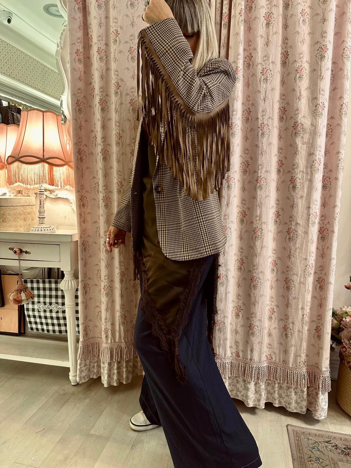 Giacca Frange in tartan - Carlo Deni