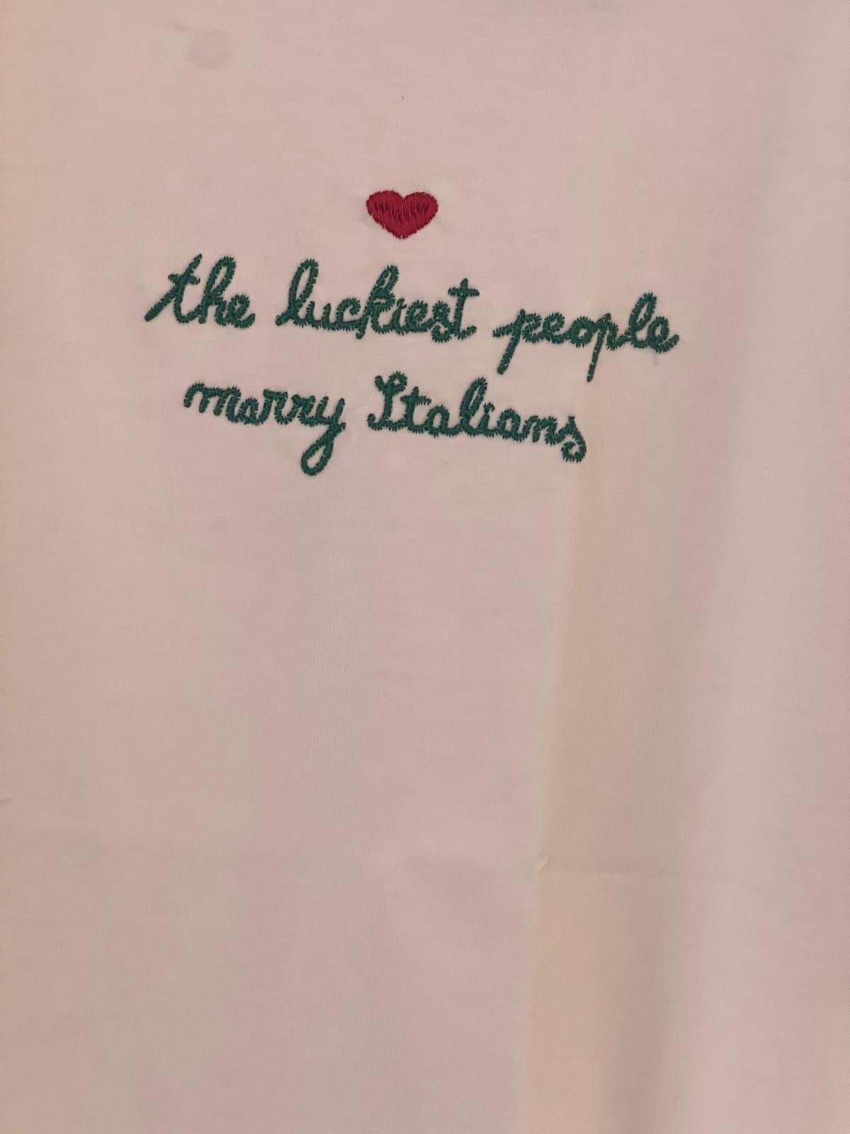 T-shirt The luckiest people marry italians - Carlo Deni
